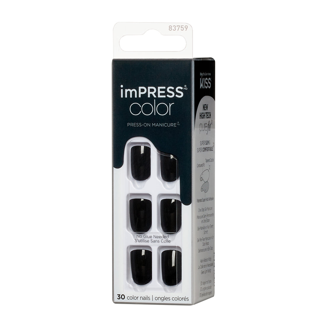 imPRESS Color Press-On Nails- All Black
